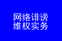 网络诽谤维权律师实务专题